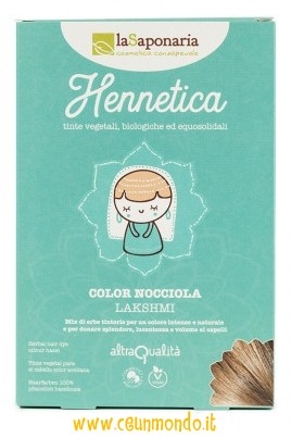 Tinta per Capelli Vegetale Nocciola - Lakshmi - Hennetica LaSaponaria - 100gr