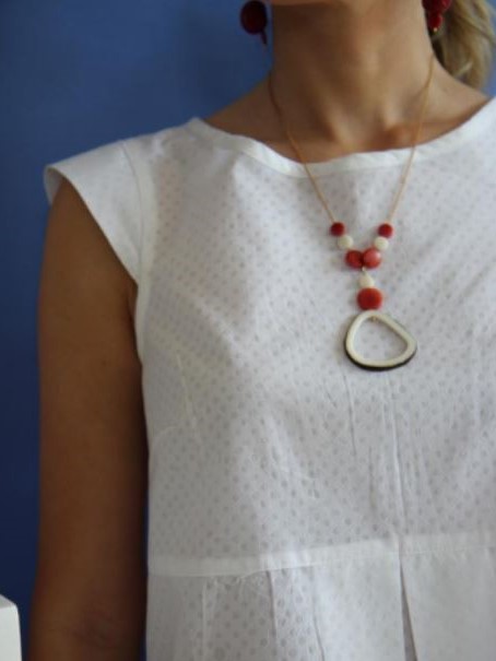 Top in cotone batik Schilla bianco