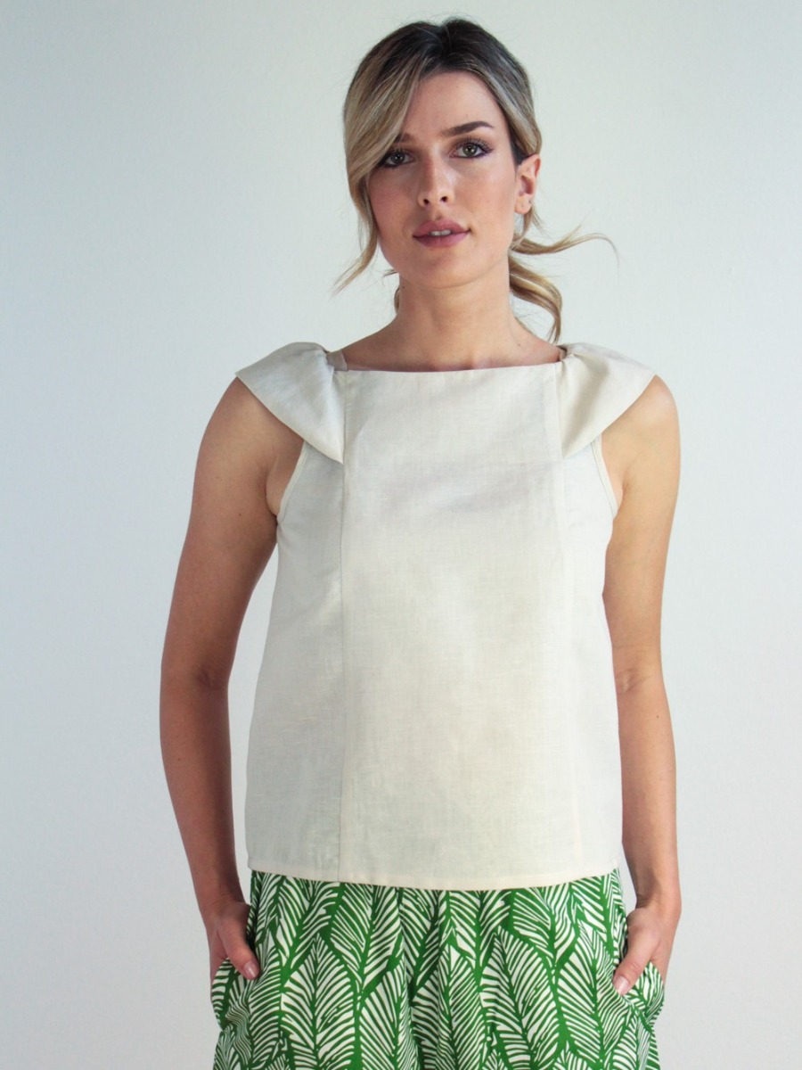 Top lino donna Manioca - On Earth