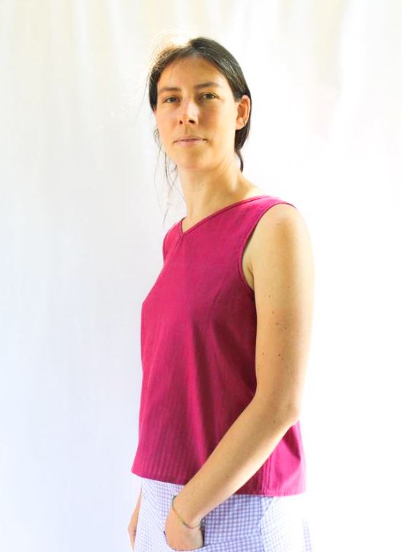 Top magenta in cotone operato Pretika - Trame