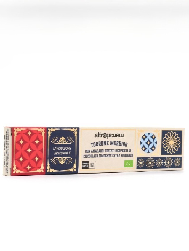Torrone morbido ricoperto al cioccolato fondente Altromercato