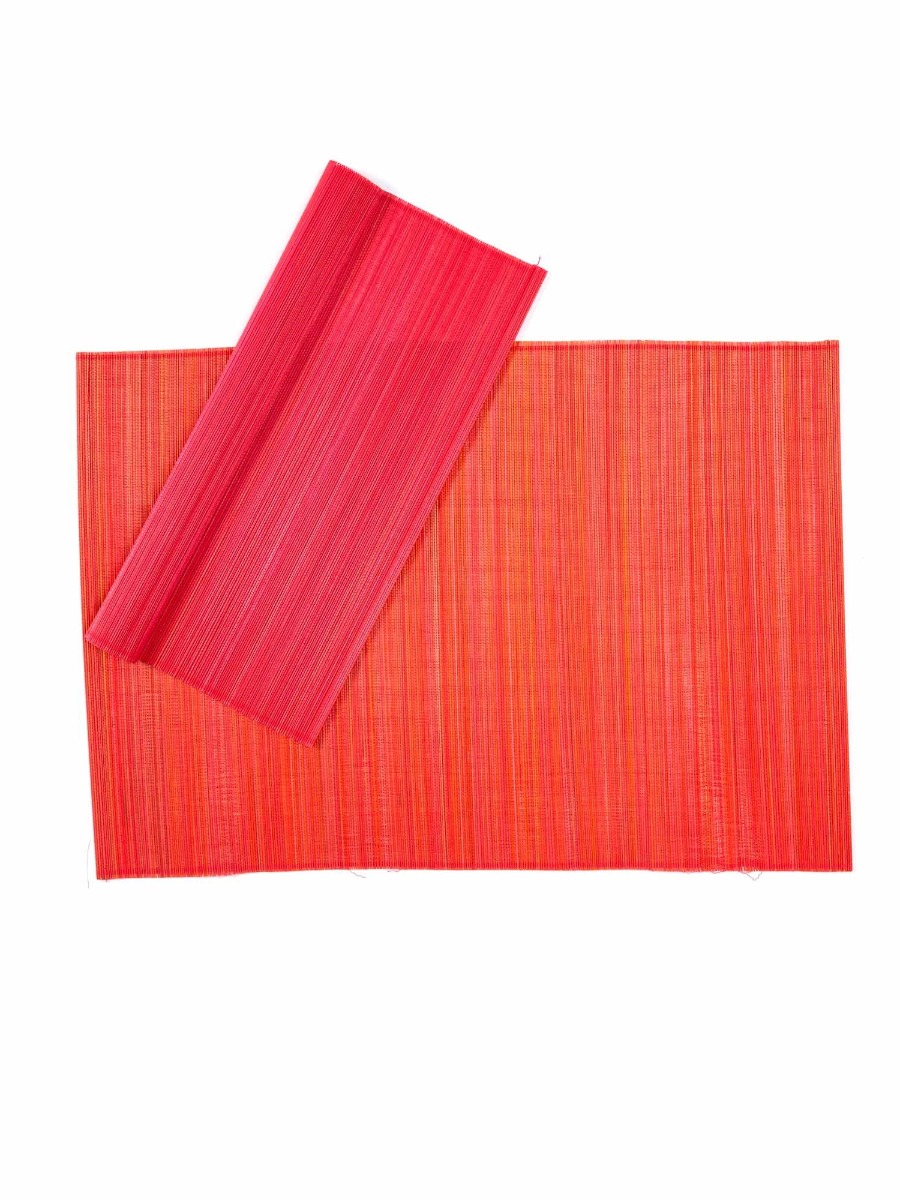 Tovaglietta americana in bamboo e cotone Rossa