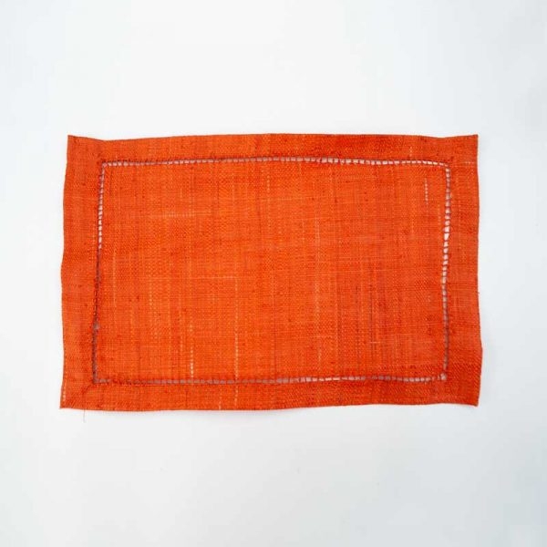 Tovaglietta americana in fibra naturale rafia 48x31cm Arancione