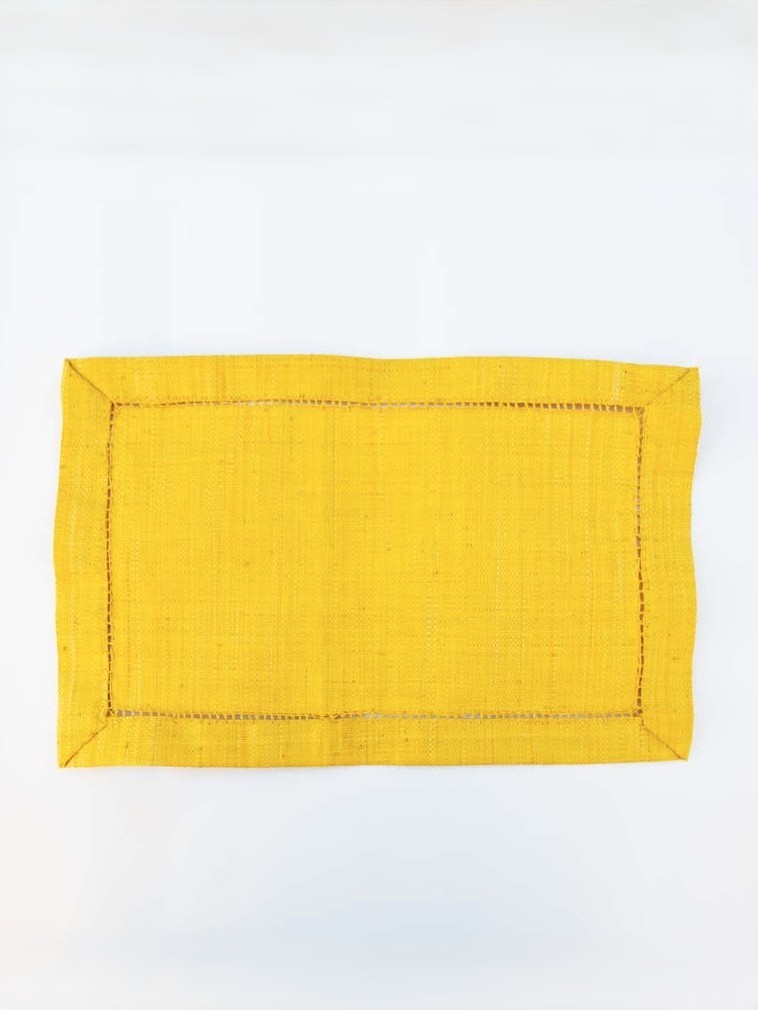 Tovaglietta americana in fibra naturale rafia 48x31cm Gialla
