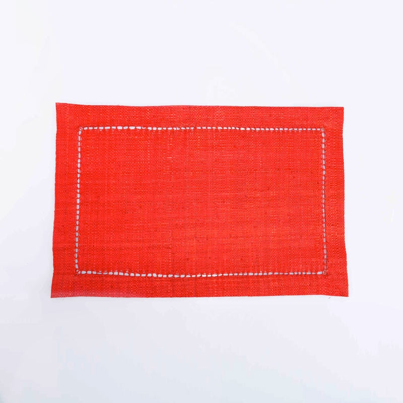 Tovaglietta in fibra naturale rafia 48x31cm Rosso