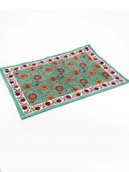 Tovaglietta americana in cotone Red Flowers, Trame