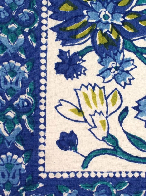 Tovaglietta americana in cotone Blu Flowers