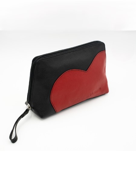 Pochette in pelle Rosso nero