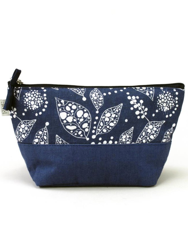 Trousse porta trucchi Florea in cotone Blu