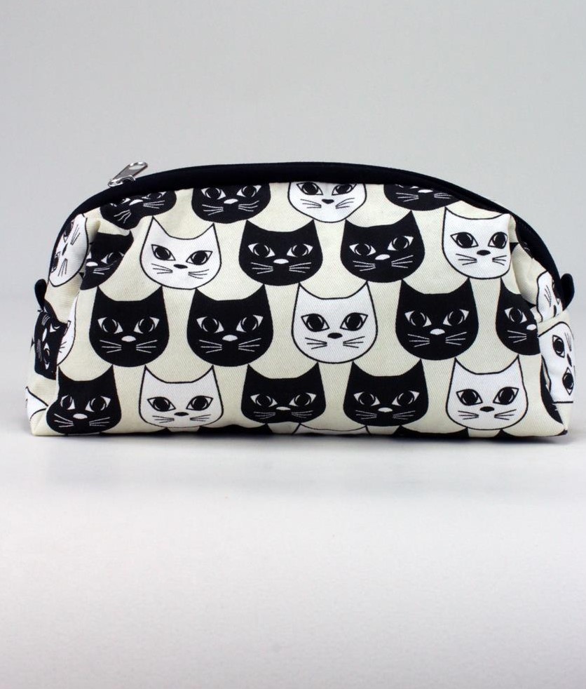 Trousse porta trucchi gatto, Cat World bianco nero