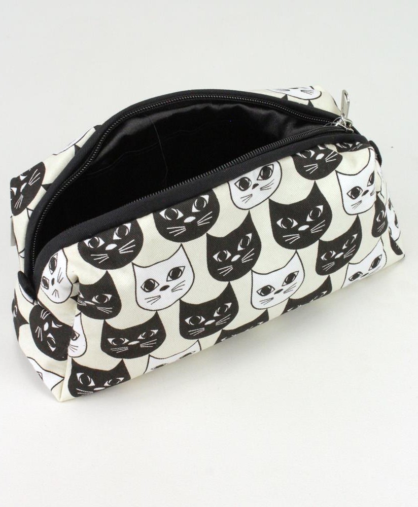 Trousse porta trucchi gatto, Cat World bianco nero