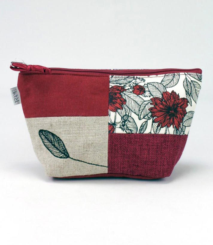 Trousse porta trucchi Patchwork 24 in cotone Rosso bianco