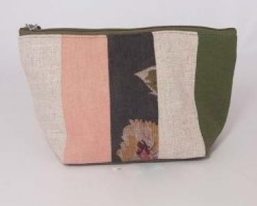 Portatrucco tessuto lino e cotone Country Stripes 22,5x12.5 cm