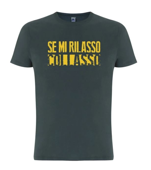 T-shirt SE MI RILASSO COLLASSO - Beppeanna - Bandabardò Grigia