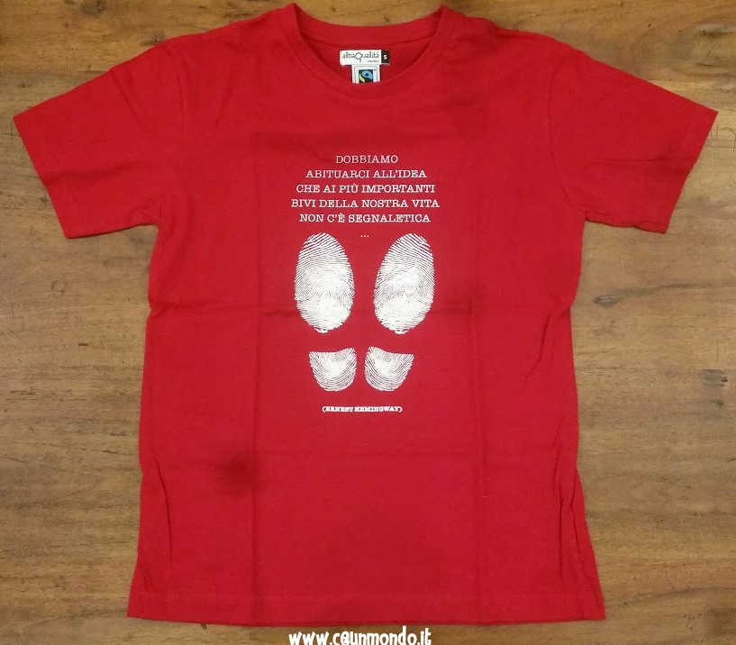 T-shirt con frase di Hemingway - Bivi - unisex Rossa