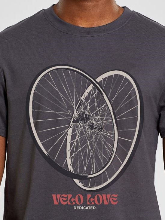 T-shirt cotone organico Bike Lover grigia uomo Dedicated