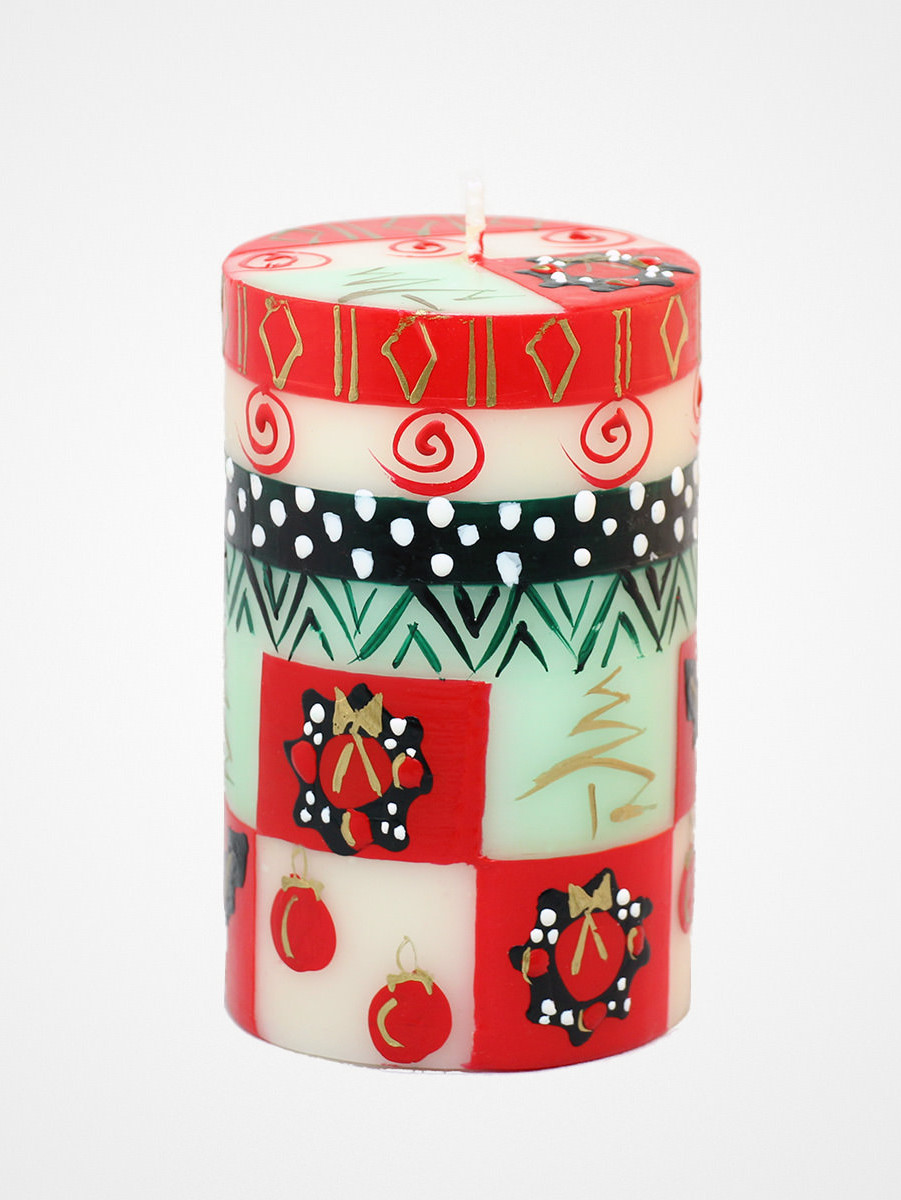 Candela decorativa decorata per Natale UKHISIMUSI 7x11,5