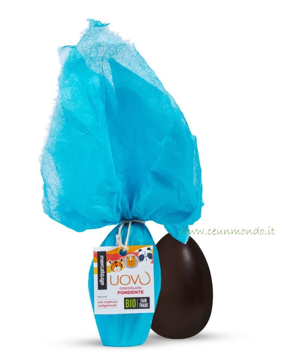 Uovo di finissimo cioccolato fondente 150gr - BIO - con sorpresa fatta a mano