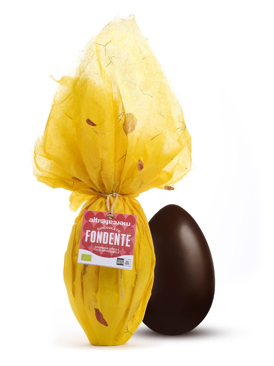 Uovo di Pasqua cioccolato fondente Grande equo solidale 