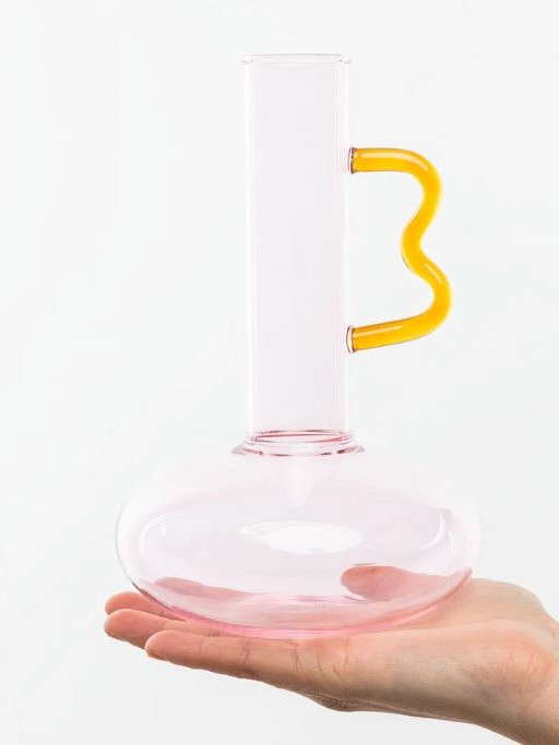 Vaso caraffa in vetro RAINBOW piccola Rosa