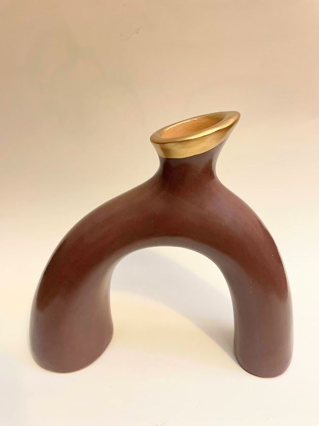Vaso a ponte in ceramica artistica chulucana Adean Fiesta Vinaccia