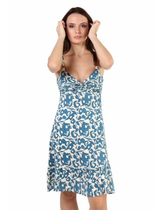 Vestito corto estivo BLUE FLOWERS