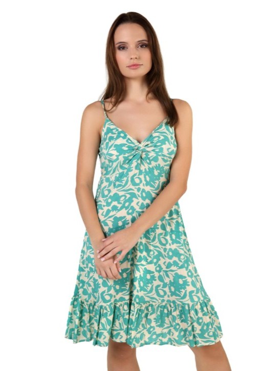 Vestito corto estivo TURQUIOSE FLOWERS