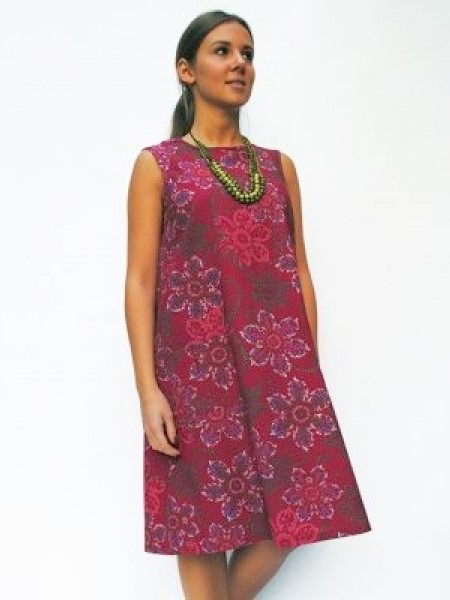 Vestito a trapezio in cotone goffrato Rita Fragola.