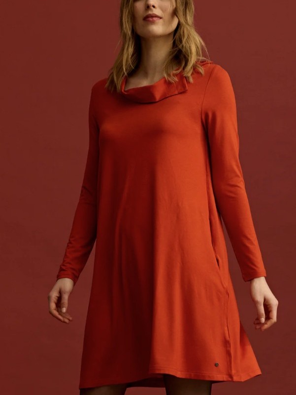 Vestito donna largo a trapezio ARANCIO Tranquillo