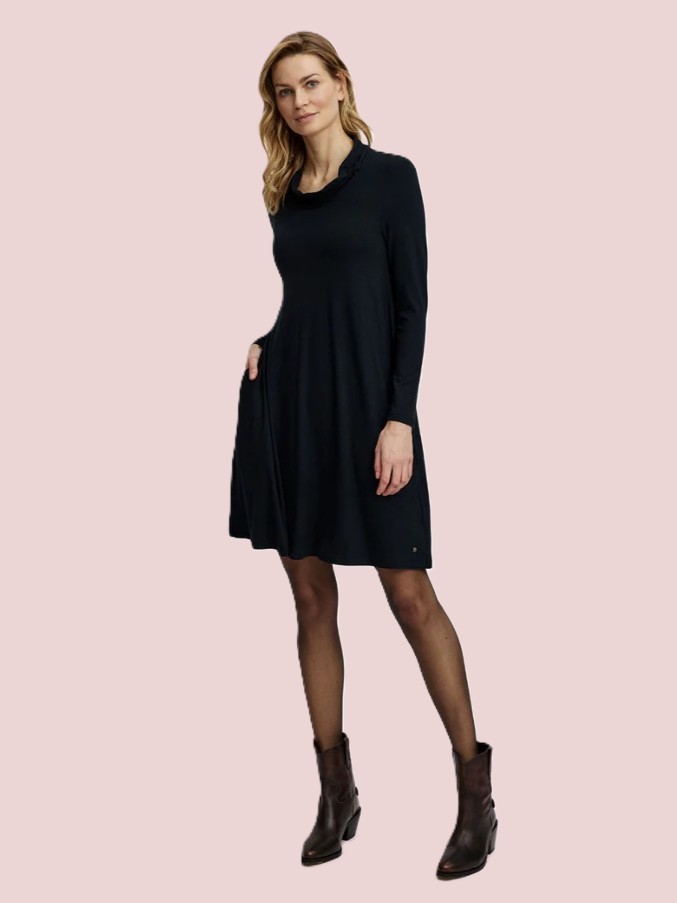 Vestito donna largo a trapezio Nero Tranquillo