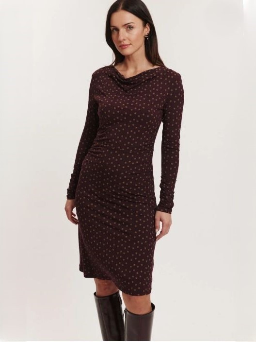 Vestito bordeaux in jersey EcoVero Junee