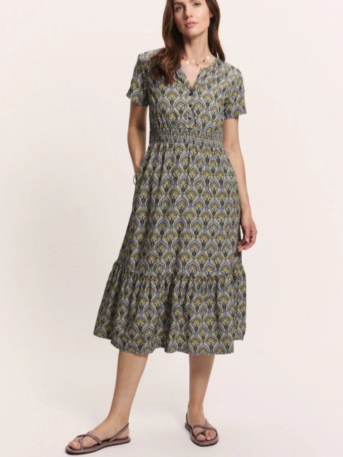 Vestito lungo donna con balza Idaa