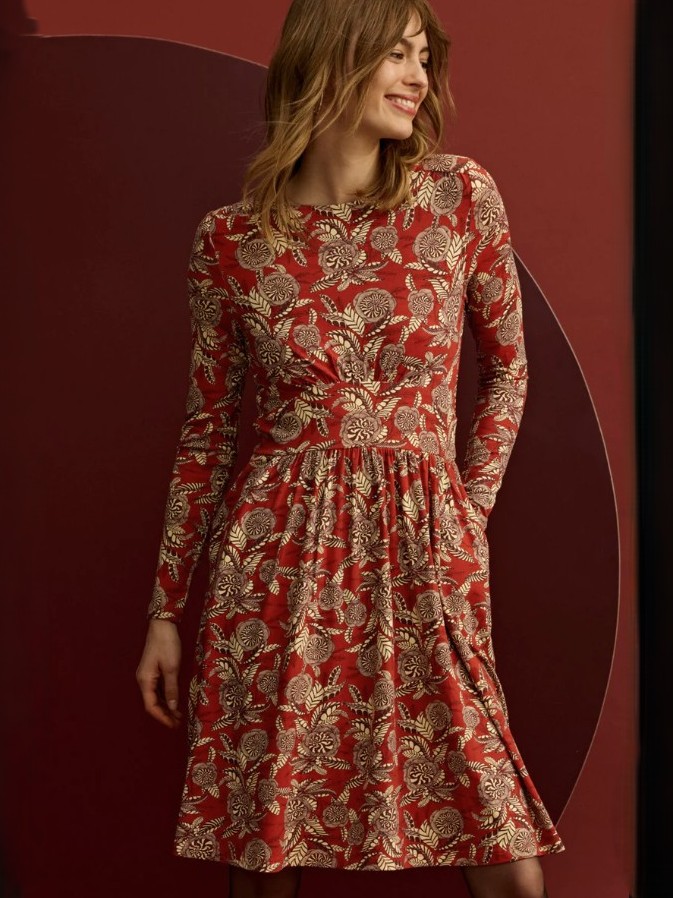 Vestito donna FEMME fantasia arancio marrone Tranquillo