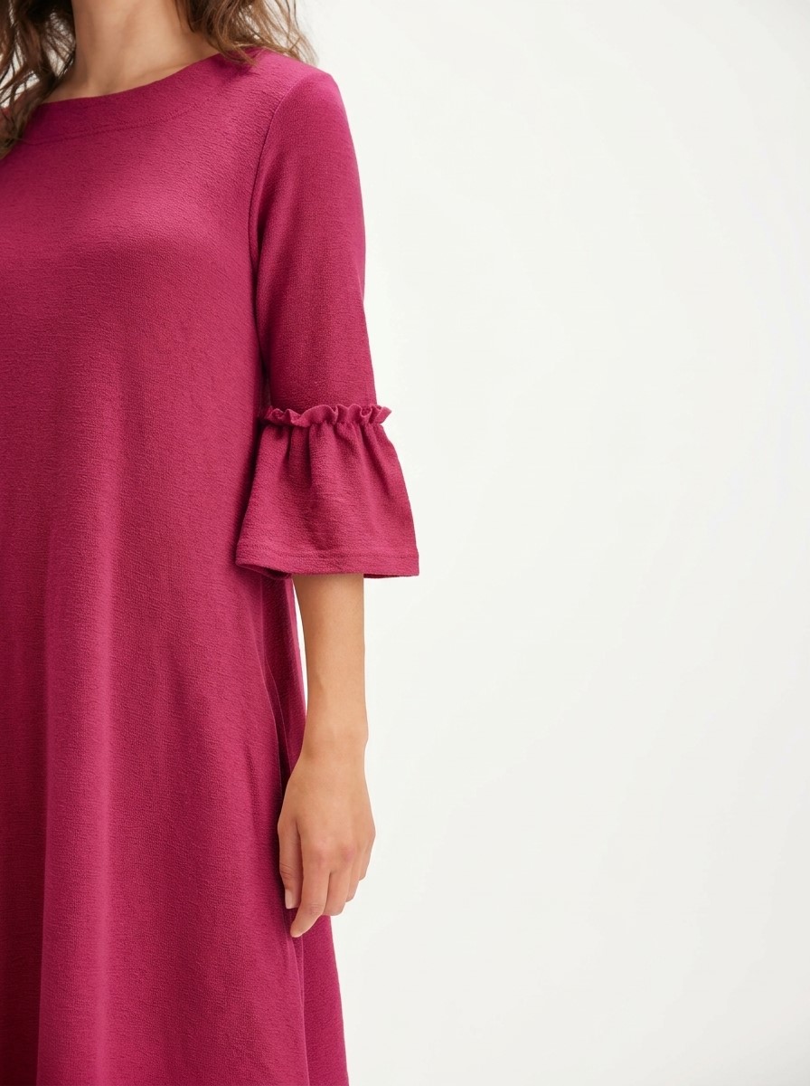 Vestito Trumpet cuff 100% lana merinos Camelia