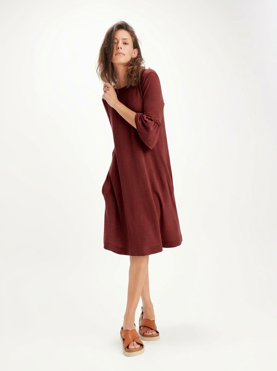 Vestito Trumpet cuff 100% lana merinos Rosewood