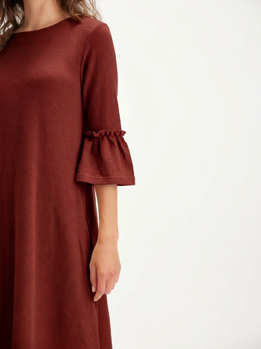 Vestito Trumpet cuff 100% lana merinos Rosewood