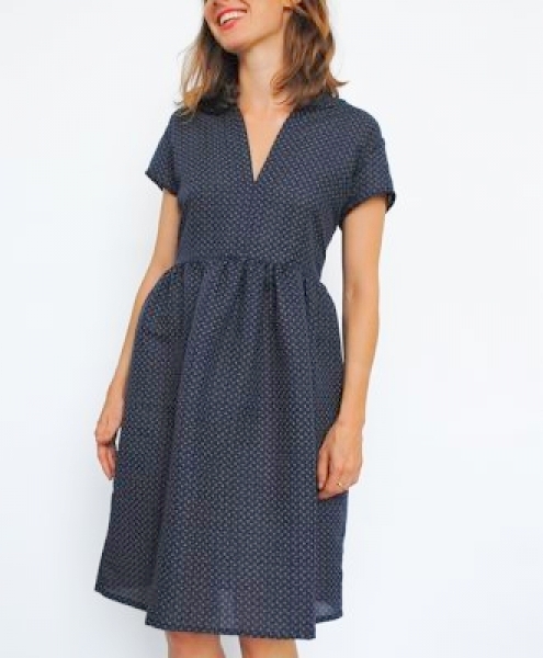 Vestito bon ton in cotone Alisa Blu