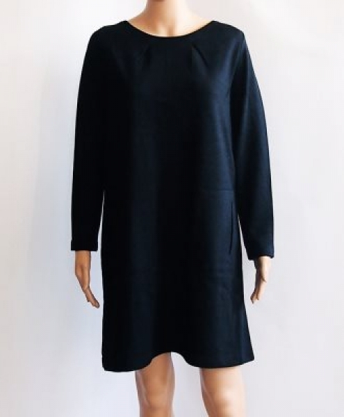 Vestito morbido e caldo in cotone biologico Reham Nero