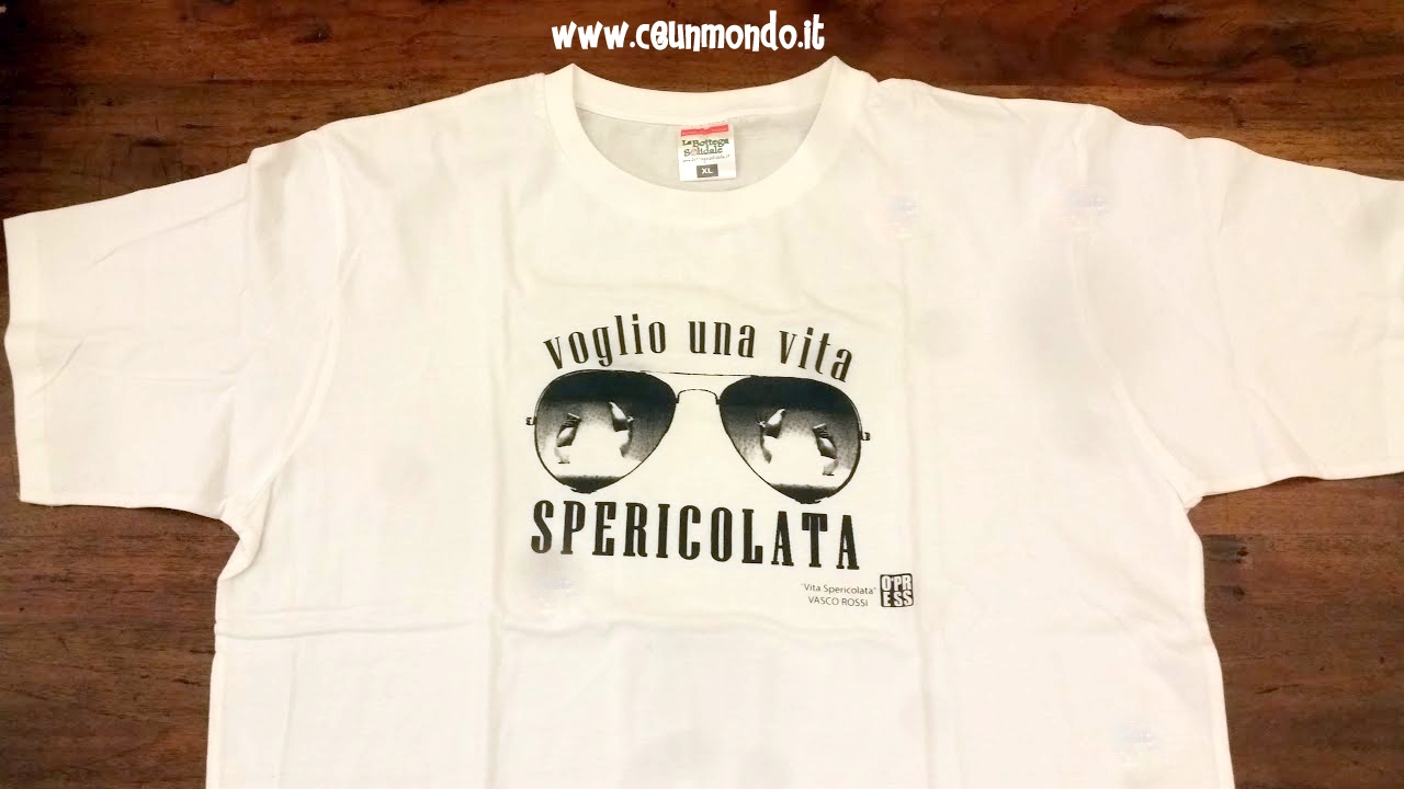 T-shirt VITA SPERICOLATA Bianca - Vasco Rossi - O'press