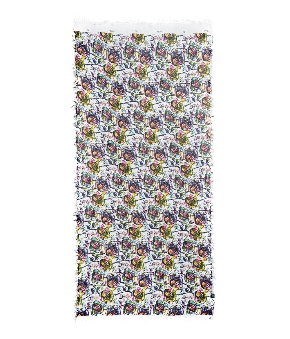 Foulard sciarpa Bamboo Warhol Bianco 01