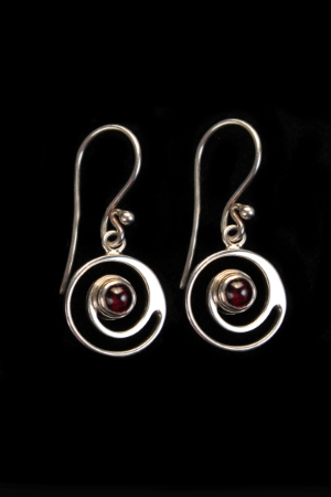 orecchini argento spirale con pietra
