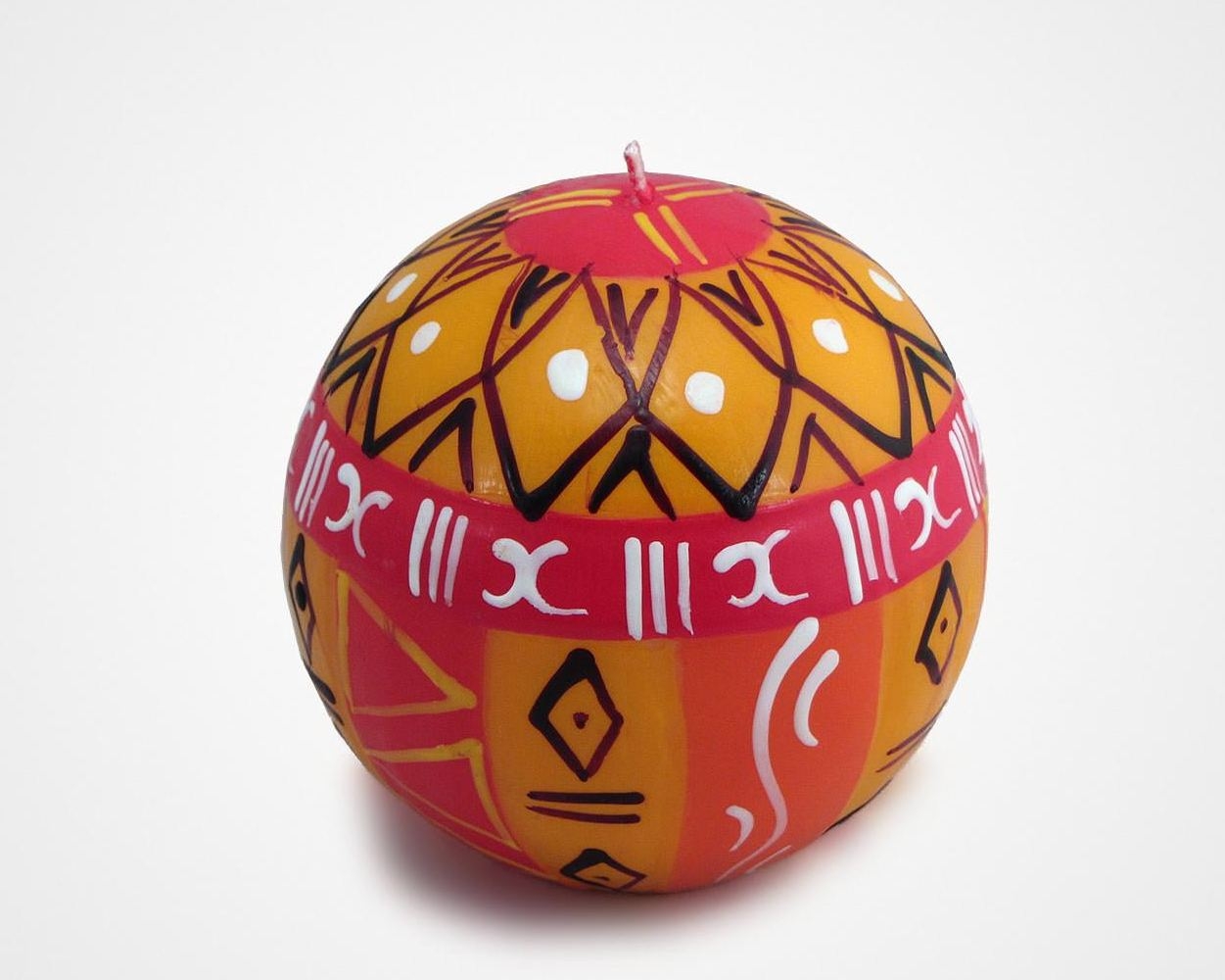 Candela dipinta a mano Zahabu cm 8 sfera - Nobunto