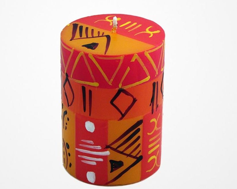 Candela dipinta a mano Zahabu cm 5x7 set da 3 candele - Nobunto