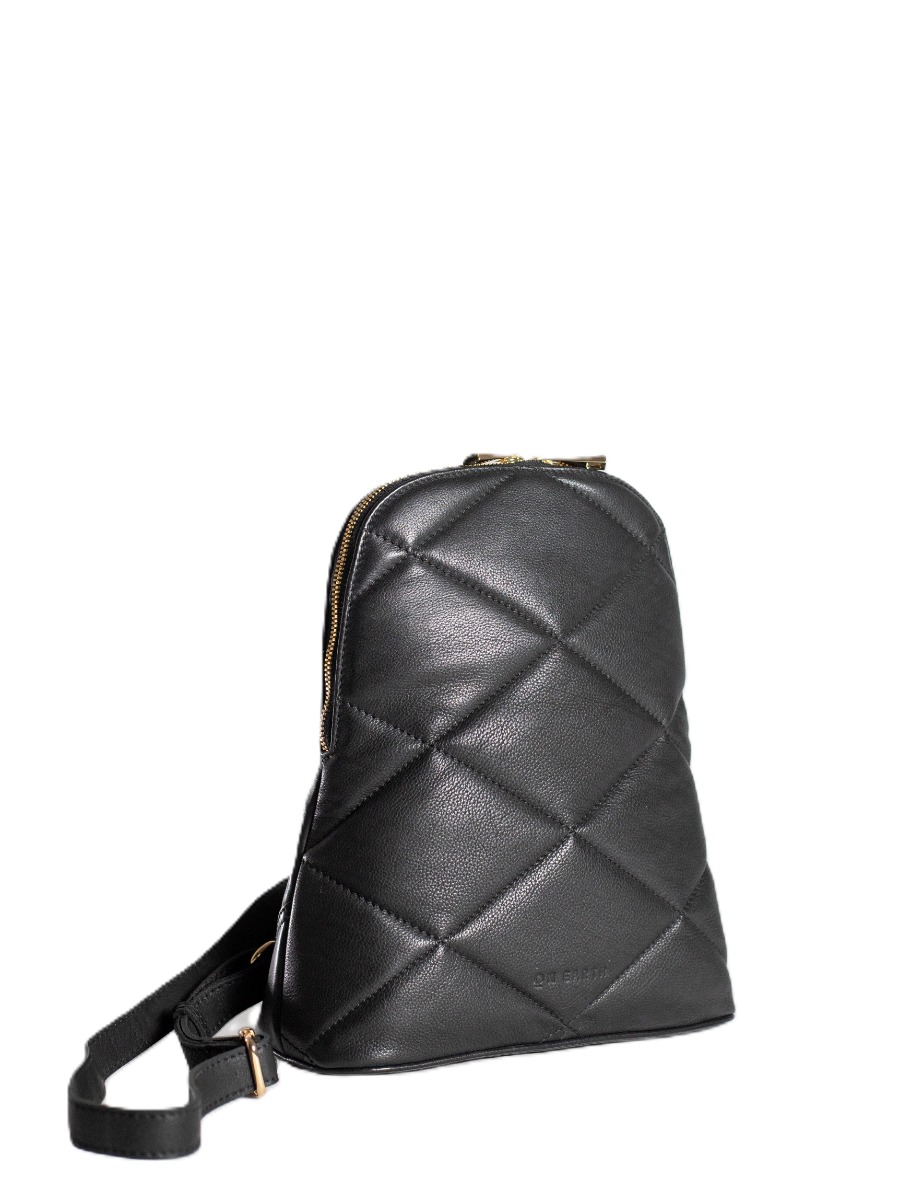Zainetto donna in pelle nero matelassé Amburgo