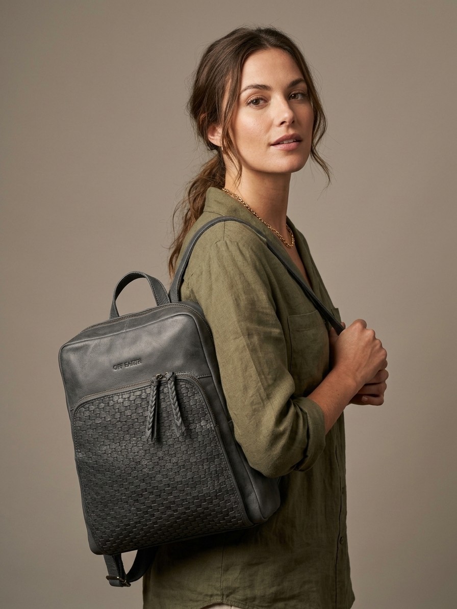Borsa mezzaluna in pelle intrecciata Kilmore