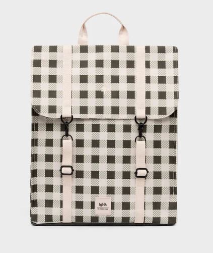 Zaino HANDY metal hook in tessuto eco friendly Vichy olive