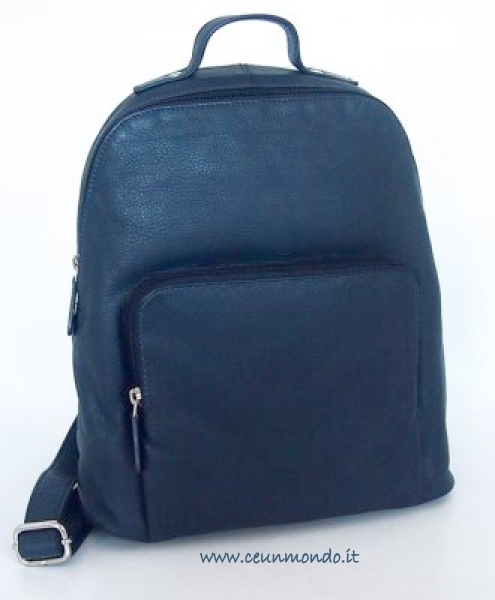 Zaino medio in pelle nappa Kardah Blu scuro 
