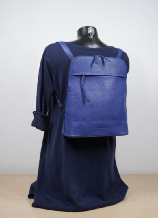 Zaino in pelle squadrato Blu