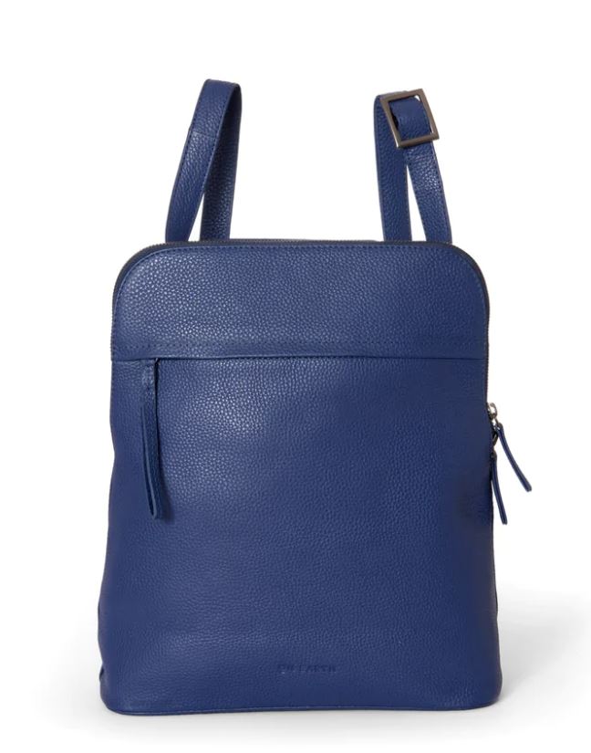 Zaino squadrato in pelle blu