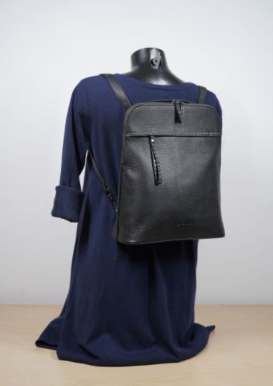 Zaino in pelle squadrato Nero